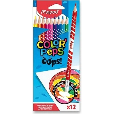 Maped Color Peps Oops s gumou pastelky 12