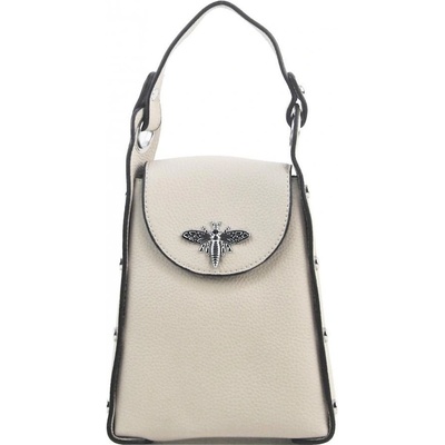 Menší dámská kabelka crossbody do ruky krémová