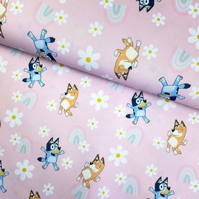 Kočárkovina OXFORD Digital - Bluey na růžovém