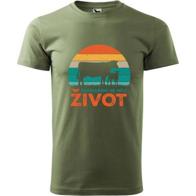 Dobrý Triko pánské tričko Farmaření je můj život Khaki