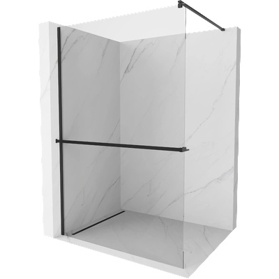 Mexen Kioto+ душ параван със стелаж Walk-in 140 x 200 см, прозрачен, черен (800-140-121-70-00)