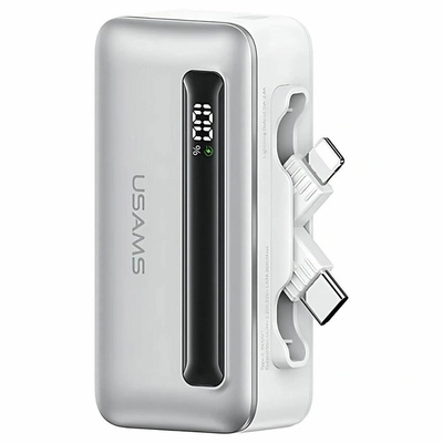 USAMS Powerbank 4500mAh USB-C/Lightning 20W - Сребрист (USA001545) (USA001545)