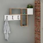 TopMebel Game TopMebel меламинов стенен закачалка в цвят дъб-бял 99, 5x15x61cm