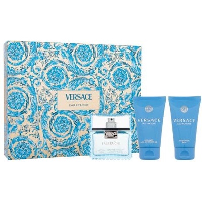 Versace Man Eau Fraiche подаръчен комплект: EDT 50 ml + душ гел 50 ml + балсам за след бръснене 50 ml за мъже