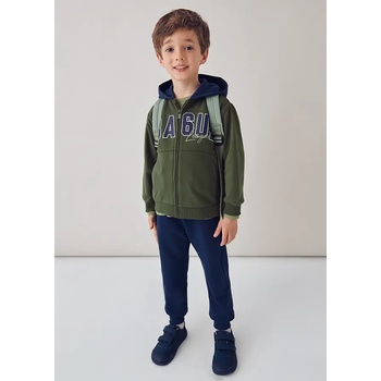 Mayoral Анцуг ватиран трикотаж с 2 панталона basic в цвят маслина и тъмно синьо за мини момче Mayoral