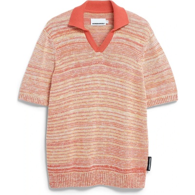 Armedangels Мъжка поло тениска ARMEDANGELS Yarnmix Knit Polo shirt - Tabasco Red / Oatmilk / Sunflower (216-8465-0111)