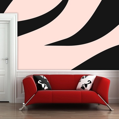 Tapeta SABLIO Růžový vzor zebry, rozměry 336x220 cm