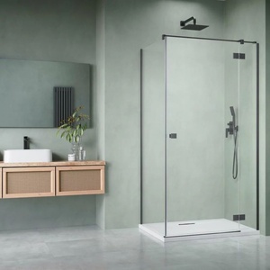 Radaway Правоъгълна душ кабина с люлееща се врата Radaway Essenza KDJ 120x80 см, матово-прозрачно покритие GunMetal, дясна (1385042-92-01R+1384051-01-01)