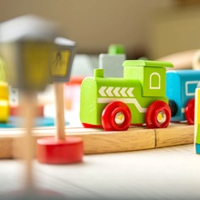 Bigjigs Toys Bigjigs Rail Dřevěná vláčkodráha město a vesnice 101 dílů