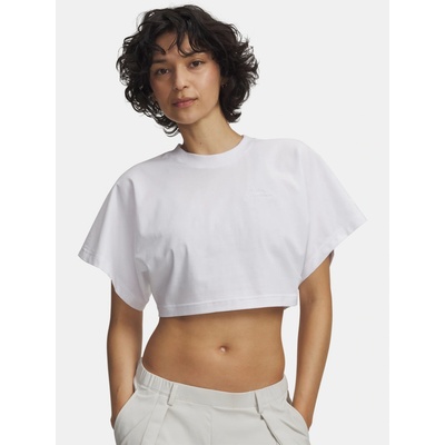 Under Armour Dámske tričko Cropped Script SS Tee WHT Biela