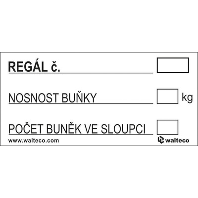 Walteco Označení regálu, 100x40mm, samolepka Množství: 1 ks , 20087