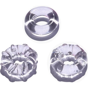 SuperLove Cock Ring Set Transparent 3 Pack
