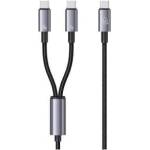Usams USB Cable Usams USB-C - 2x USB-C 1.2 m Black