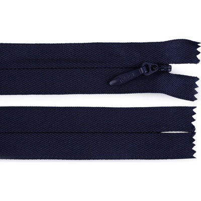 Spirálový zip skrytý No 5 délka 60 cm pevný Varianta: 330 modrá tmavá, Balení: 1 ks 60790/157281/281665