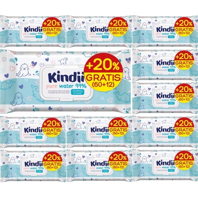 Kindii Pure Water Vlhčené obrúsky 12 x 60 ks