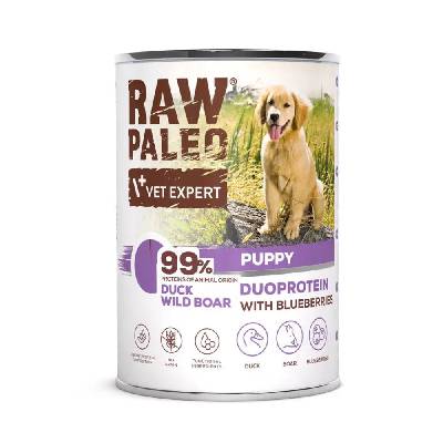 RAW PALEO Duoprotein Duck & Boar Puppy - мокра храна за кучета - 400g (5902414212114)