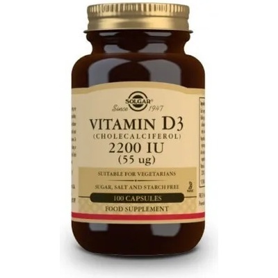 Solgar Хранителна добавка Витамин Д3 2200IU -55мг, Solgar Vitamin D3 2200IU (100 Veg. Caps)