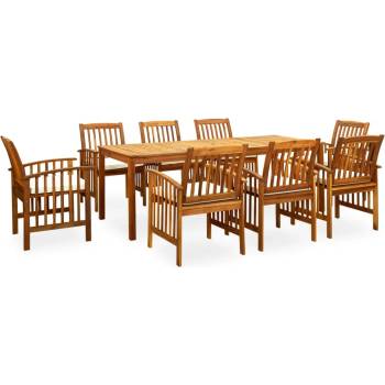 vidaXL 3058091 9 Piece Garden Dining Set with Cushions Solid Acacia Wood (45963+312128+2x312129) (3058091)