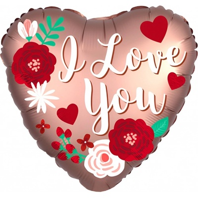 Amscan Balonek fóliový srdce I love you saténový 43 cm