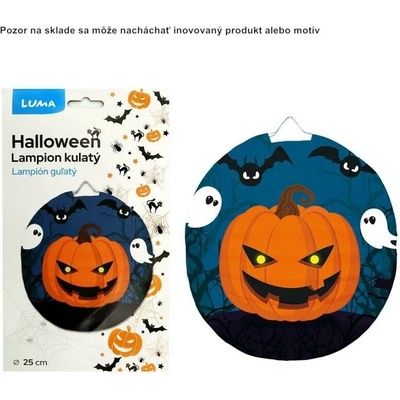 Lampión 25cm guľatý Halloween tekvica 1ks