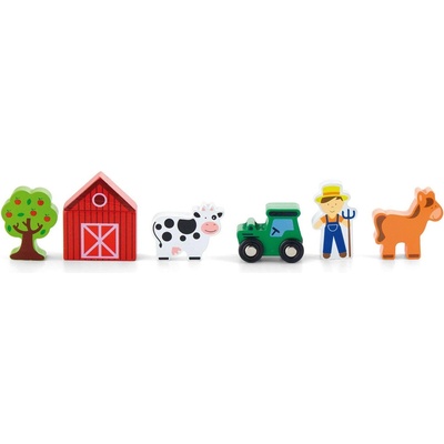 Viga Toys Дървен комплект Viga - Ферма с аксесоари (50812)