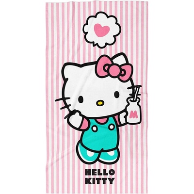 Carbotex osuška Hello Kitty mléčná svačinka 70 x 140 cm