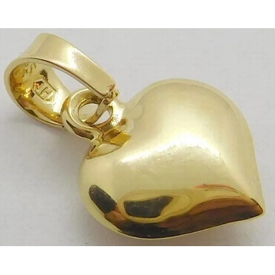 Klenoty Budín Hladké zlaté srdíčko přívěsek ze žlutého zlata HK3253