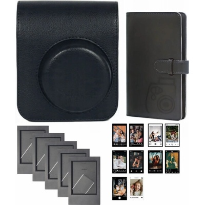 LoveInstant Sada 4 pouzder a alb s 96 rámečky a samolepkami pro Fuji Fujifilm Instax Mini 41 / černá