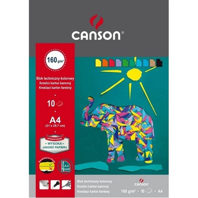 Canson farebný výkres A4 mix 10 farieb 160g/m2
