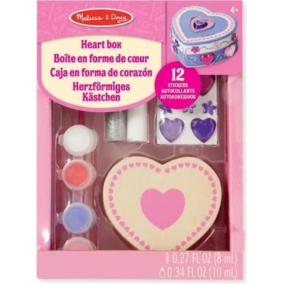 Melissa & Doug - Творчески комплект - Декорирай дървена кутия за бижута - Сърце