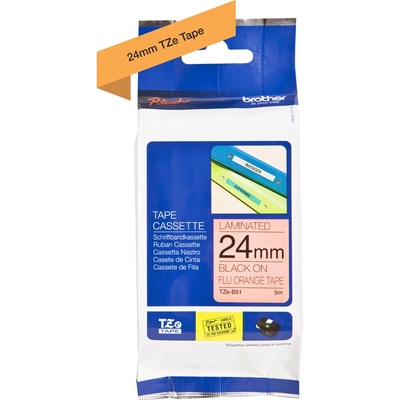 Páska Brother TZ-B51 (Černý tisk/signální oranžový podklad)