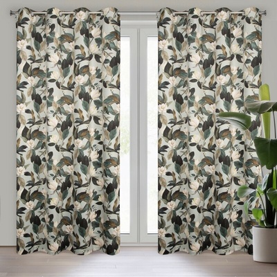 Takoy Závěs ELENI z měkkého sametu s botanickým motivem s 3D efektem 140 x 250 cm-HF-410933 | 140 x 250 cm
