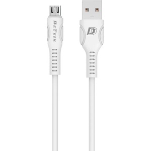 DeTech Кабел за данни DeTech DE-C27M, Micro USB, 1.0m, Бял - 40109
