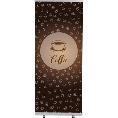 Jansen Display Set Roll-baneru Budget s vytištěným motivem, Káva, anglicky, 870 x 2080 mm