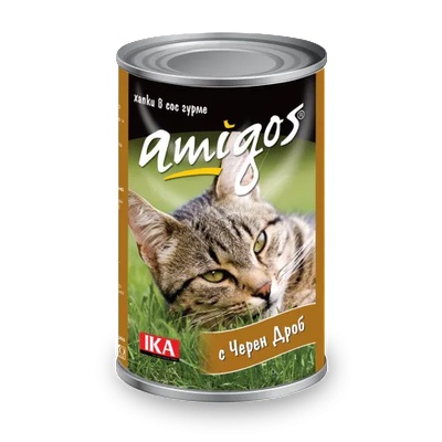 Amigos Liver Adult Cat - Консерва за израснали котки с черен дроб 415 гр