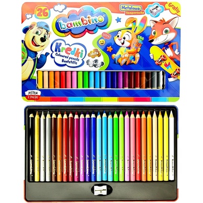 Bambino KX4224 drevené pastelky v kovovej krabičke