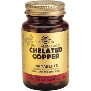 Solgar Хранителна добавка Хелатиран мед , Solgar Chelated Copper 2.5mg 100tabs