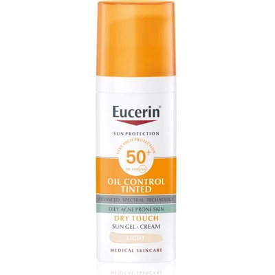 Eucerin Sun Oil Control Tinted гел крем за слънце SPF 50+ цвят Light 50ml
