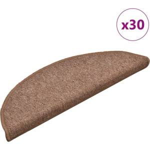 vidaXL Изтривалки за стълби, 30 бр. , 56x17x3 см, кафяви, полукръгли (B.V.)