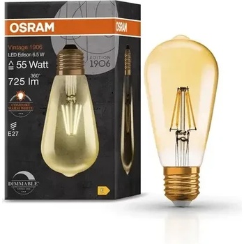 Image 1 of OSRAM Led ЛАМПА vintage 1906 led dim cl edison gold55 6, 5w/824 e27 ledvance (ledvance 4099854081514)