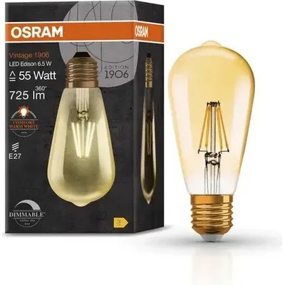 OSRAM Led ЛАМПА vintage 1906 led dim cl edison gold55 6, 5w/824 e27 ledvance (ledvance 4099854081514)