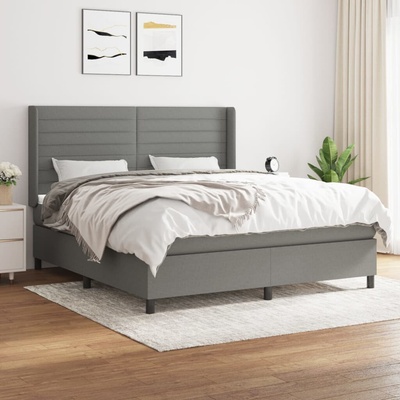 vidaXL 11461.3131522 Boxspring postel s matrací tmavě šedá textil