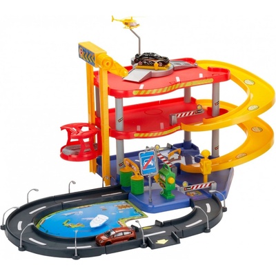 Bburago Street Fire Street Parking Playset garáž s dvoma autami