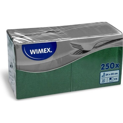 Wimex ubrousky 2V tmavě zelené 250ks 24x24cm