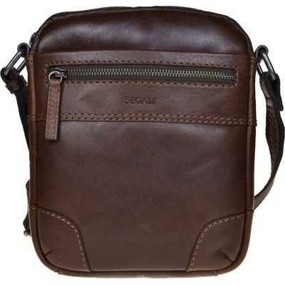 Segali pánska kožená crossbody taška 25577 Brown