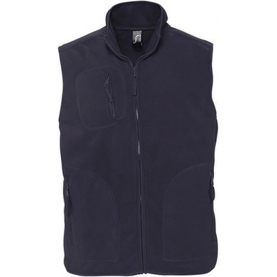 Sol's norská fleecová vesta se třemi kapsami na zip modrá námořní