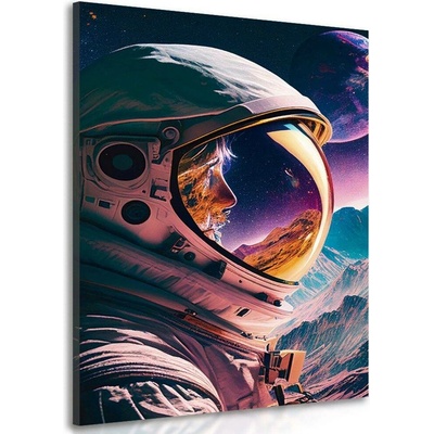 Obraz tajuplný profil kosmonauta - 100x150