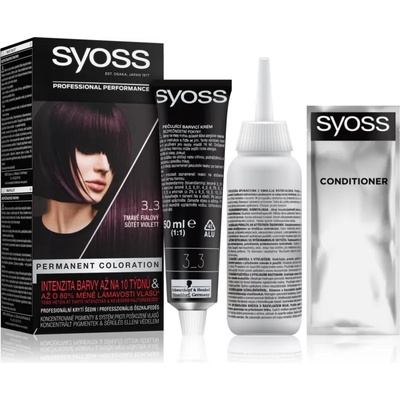 Syoss Permanent Color перманентната боя за коса цвят 3_3 Dark Violet