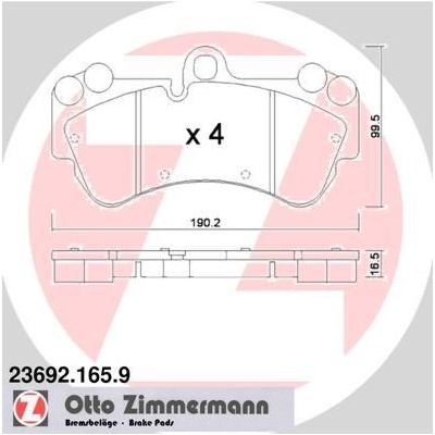 Sada brzdových platničiek kotúčovej brzdy ZIMMERMANN 23692.165.9