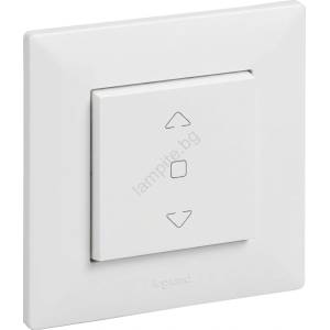 Legrand - Управляващо устройство за щори с рамка NILOE STEP бяло (LR0058A)